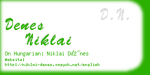 denes niklai business card